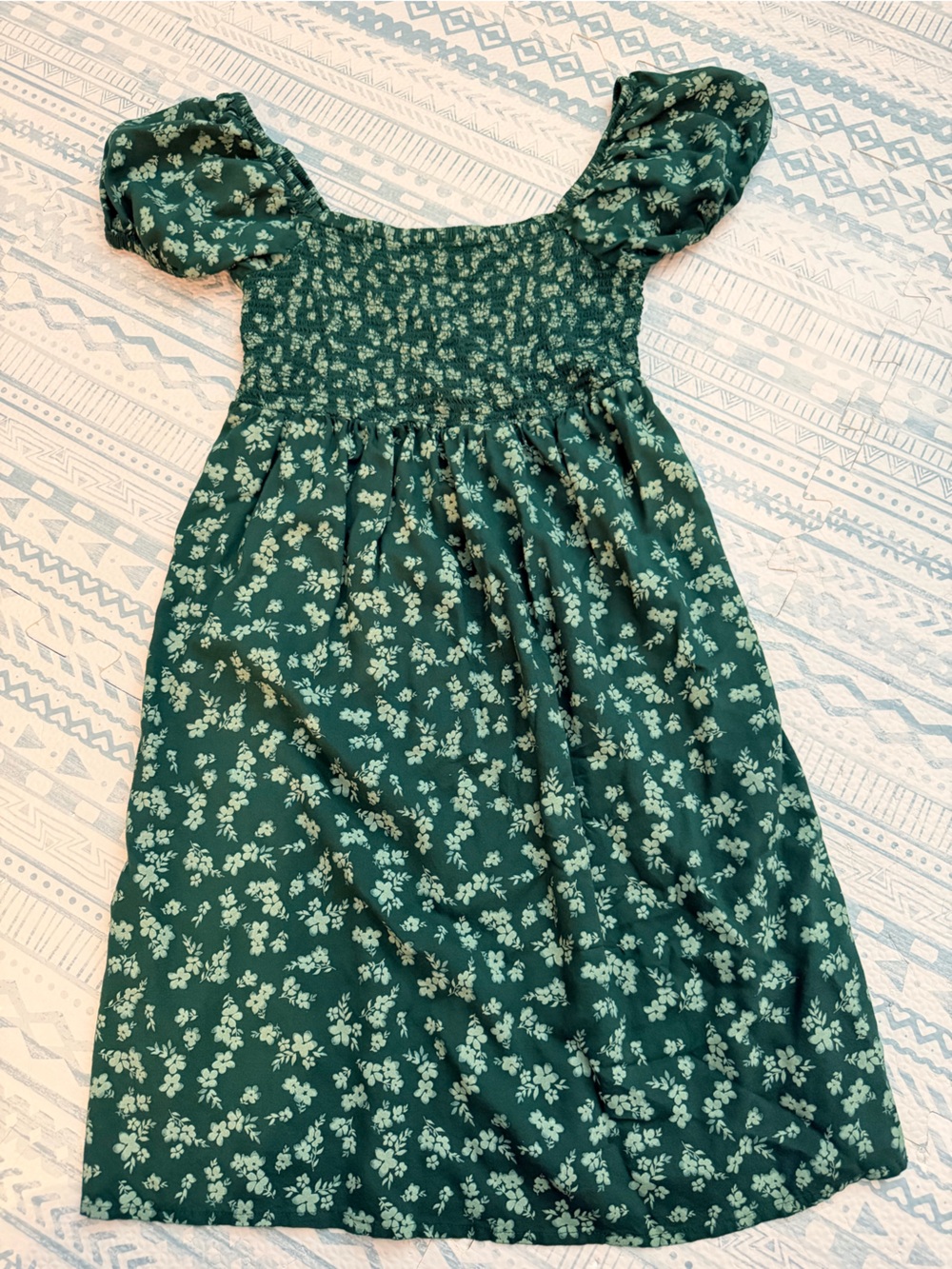 Women’s Green Floral Smocked Waist Bottoms